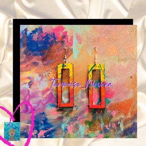 M-252: Malibu Heat Open Rectangle Earrings